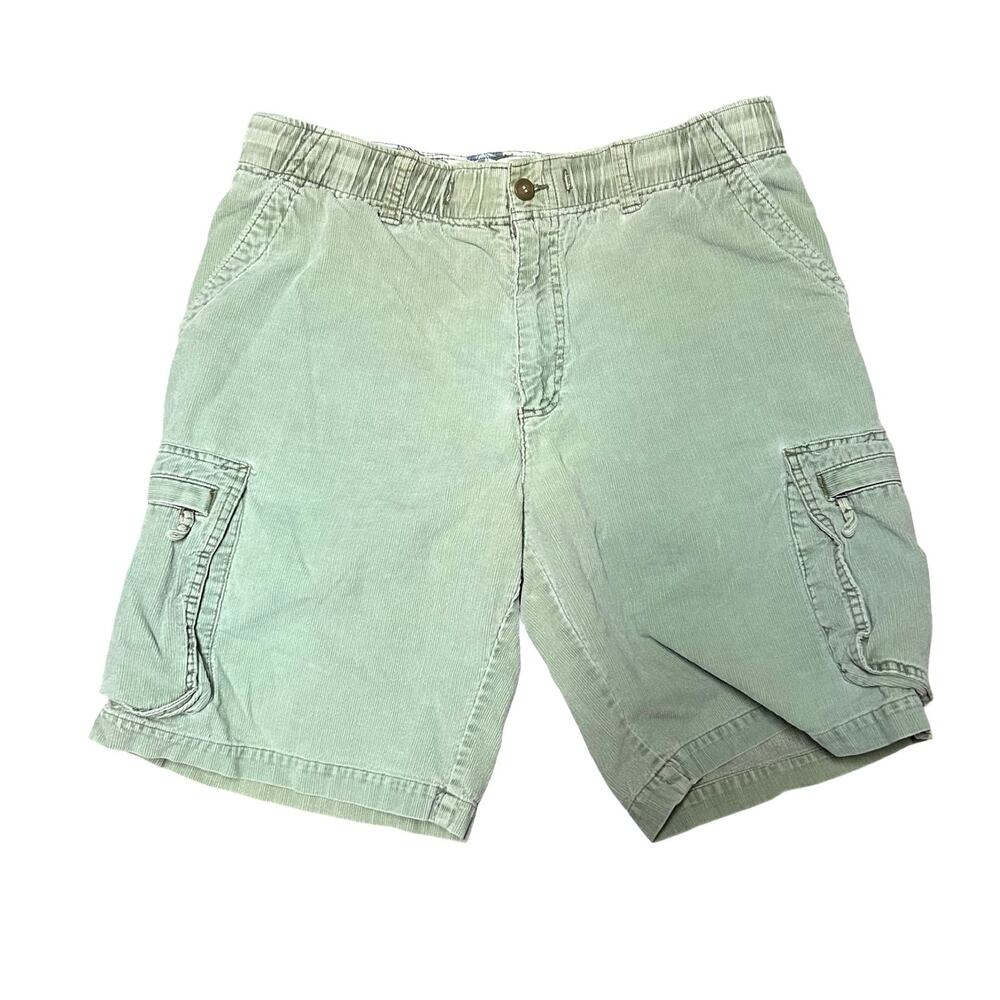 Y2K OP Ocean Pacific Cargo Shorts Mens Medium Corduroy Sage Green Surf Skater